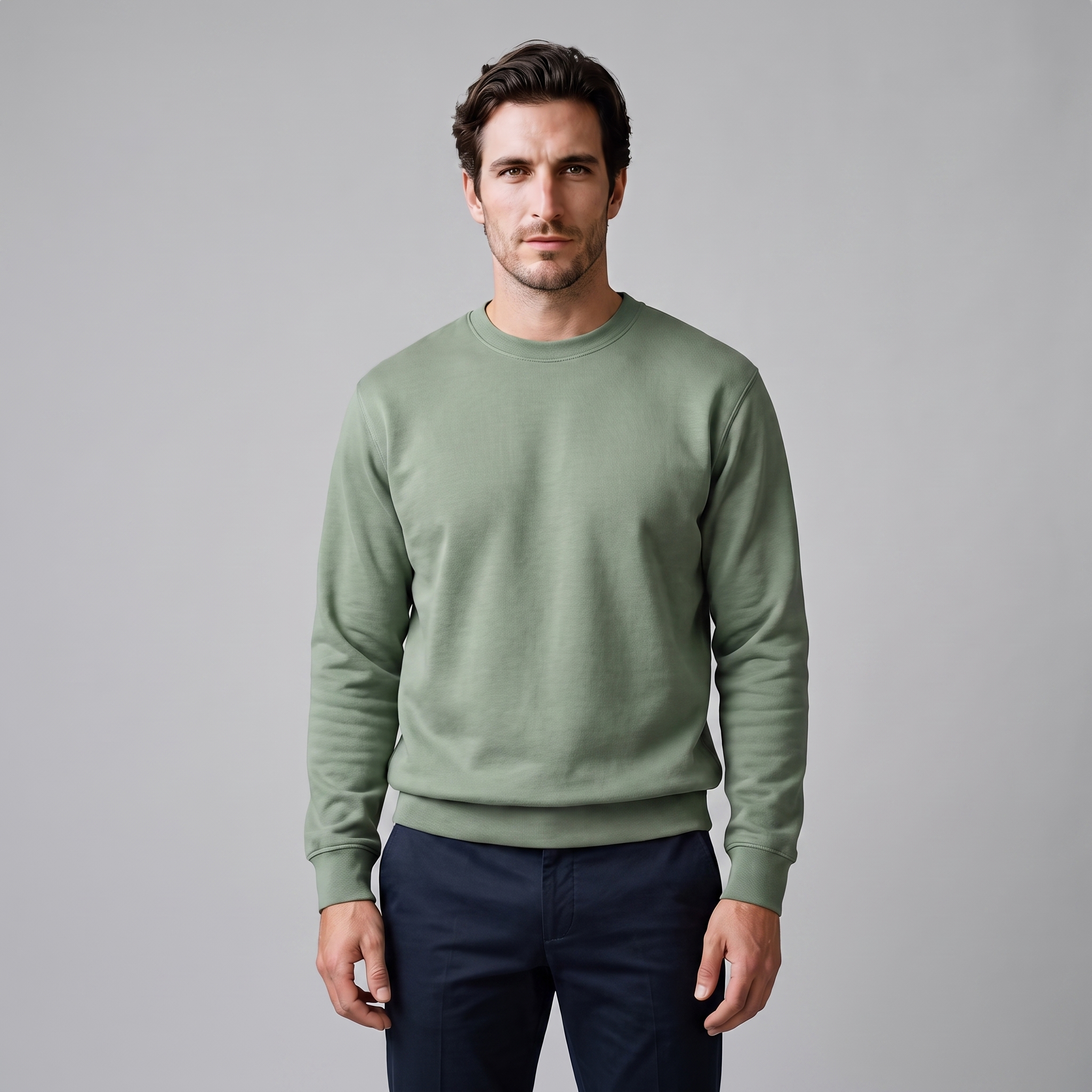 Herren Sweatshirt mit Rundhalsausschnitt