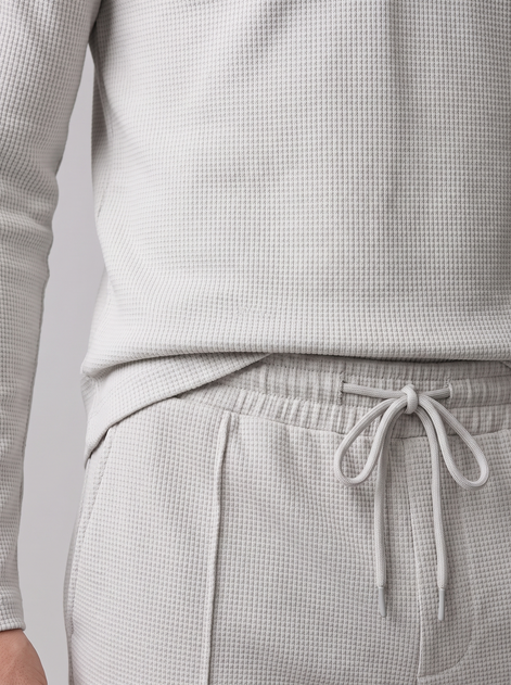 Herren Trainingsanzug-Set mit Waffelstrick und Quarter-Zip