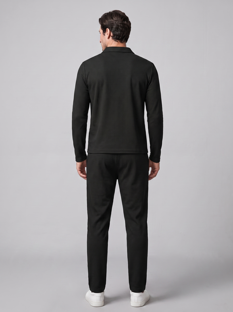 Herren Trainingsanzug-Set mit Waffelstrick und Quarter-Zip