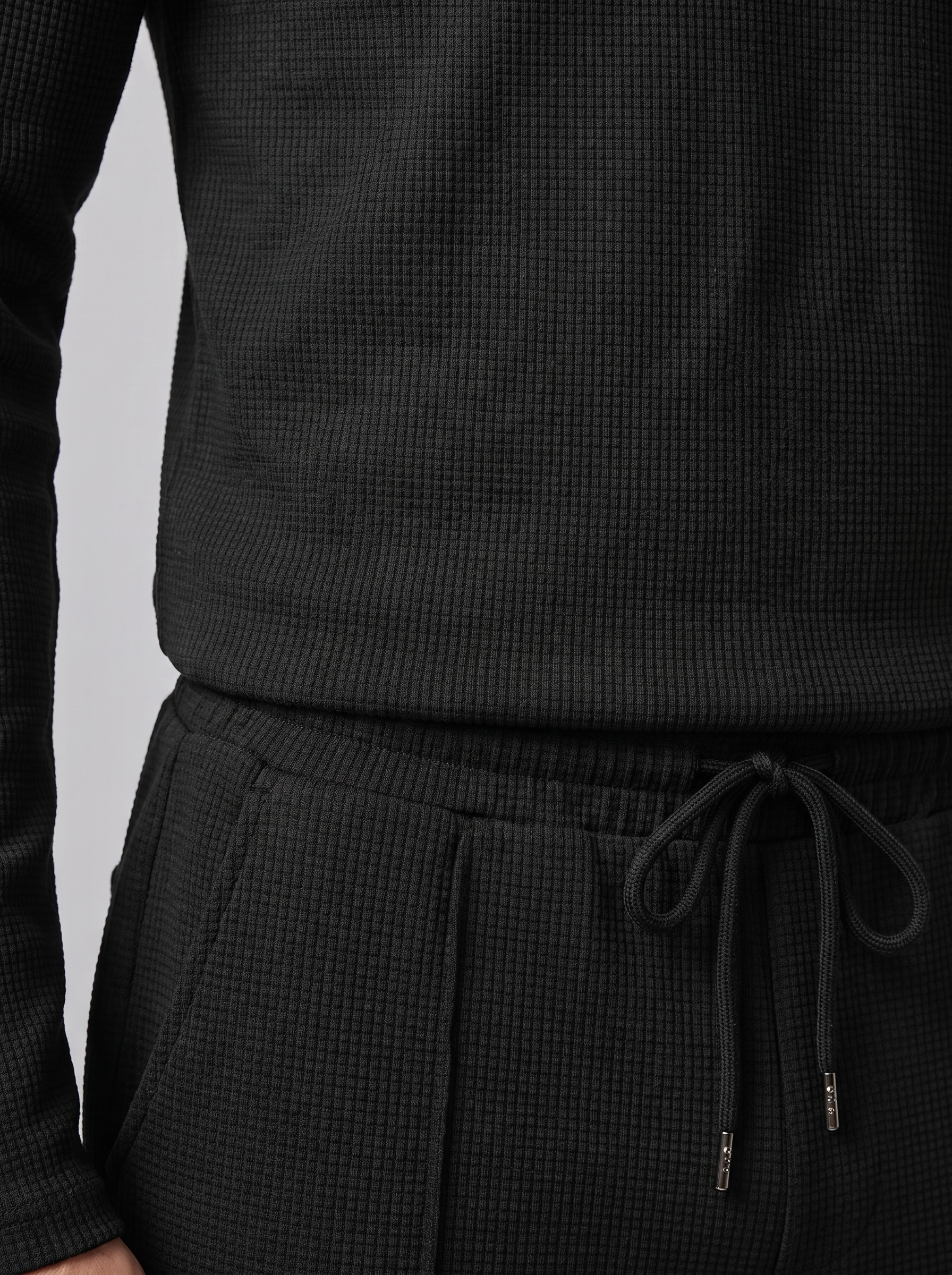 Herren Trainingsanzug-Set mit Waffelstrick und Quarter-Zip