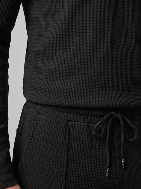 Herren Trainingsanzug-Set mit Waffelstrick und Quarter-Zip