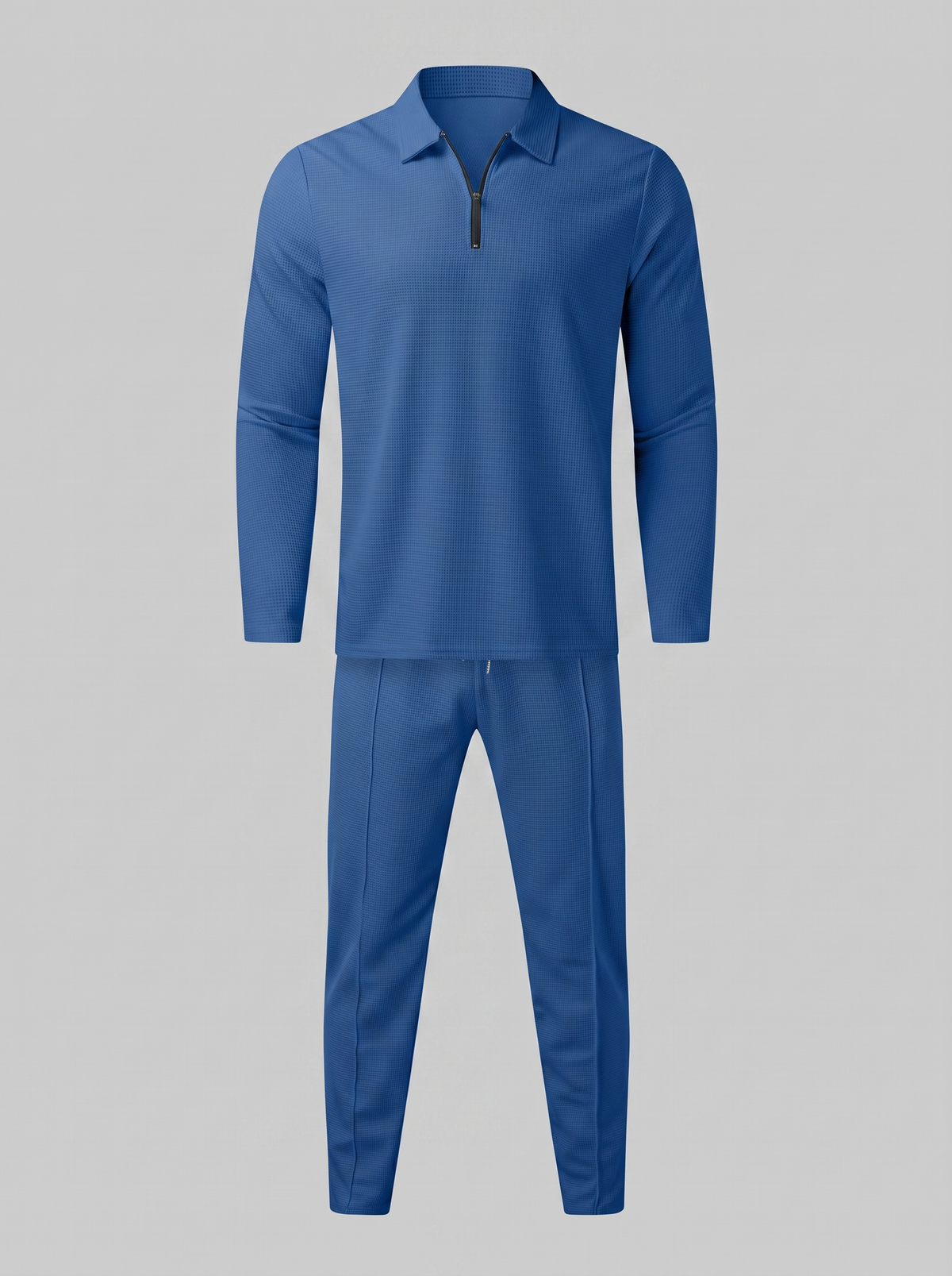 Herren Trainingsanzug-Set mit Waffelstrick und Quarter-Zip