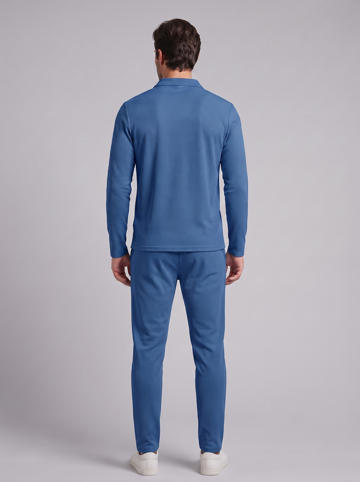 Herren Trainingsanzug-Set mit Waffelstrick und Quarter-Zip