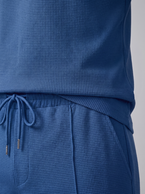 Herren Trainingsanzug-Set mit Waffelstrick und Quarter-Zip