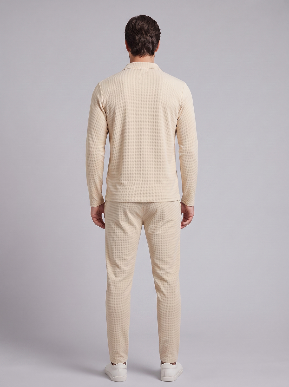Herren Trainingsanzug-Set mit Waffelstrick und Quarter-Zip