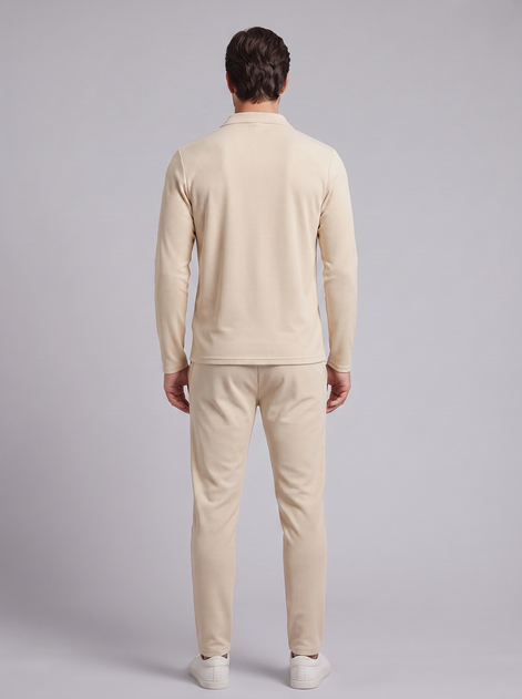 Herren Trainingsanzug-Set mit Waffelstrick und Quarter-Zip