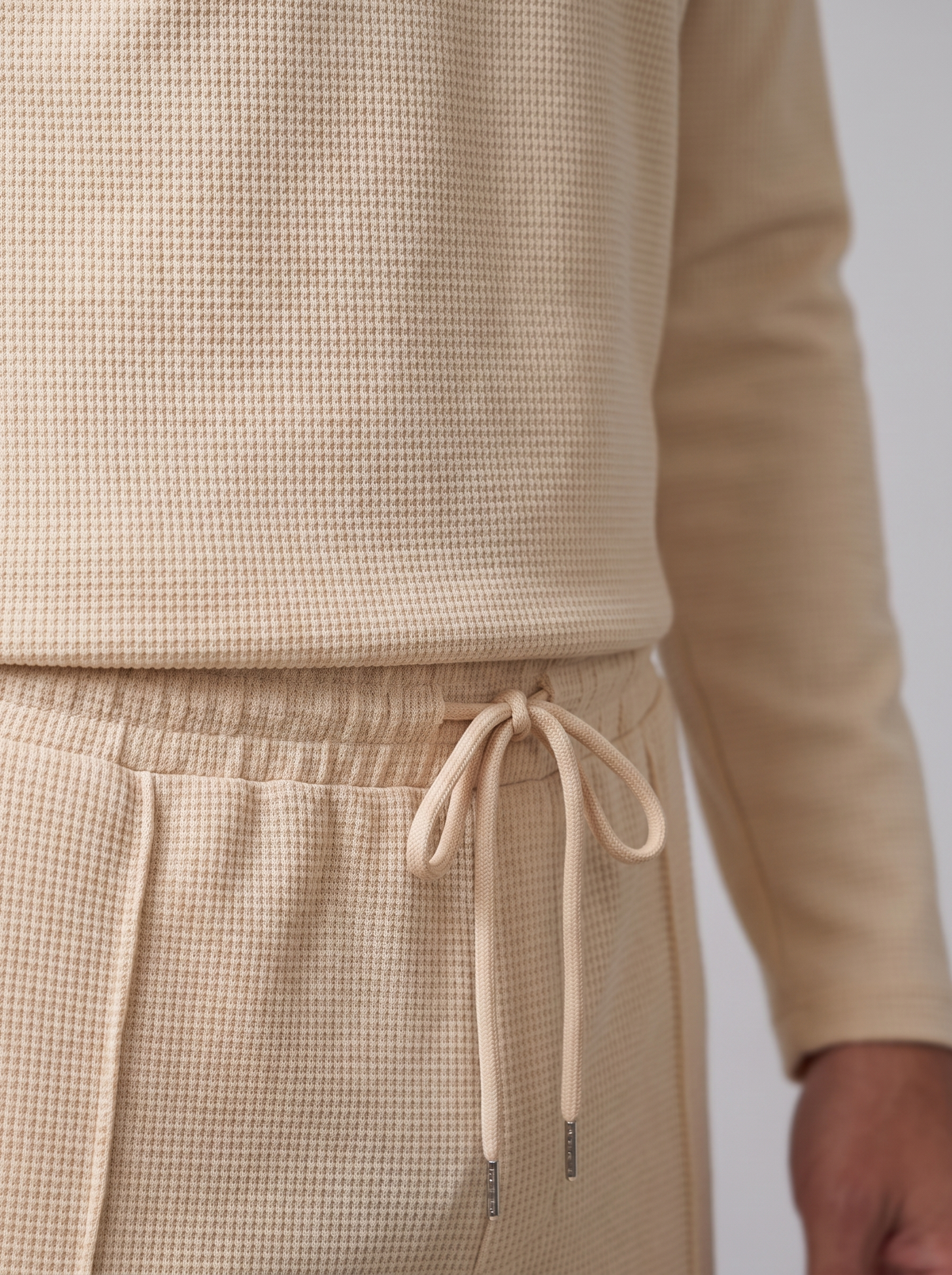 Herren Trainingsanzug-Set mit Waffelstrick und Quarter-Zip