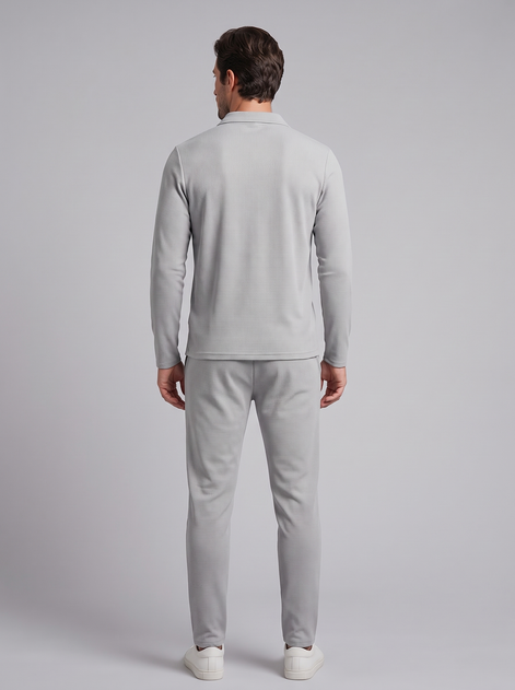 Herren Trainingsanzug-Set mit Waffelstrick und Quarter-Zip