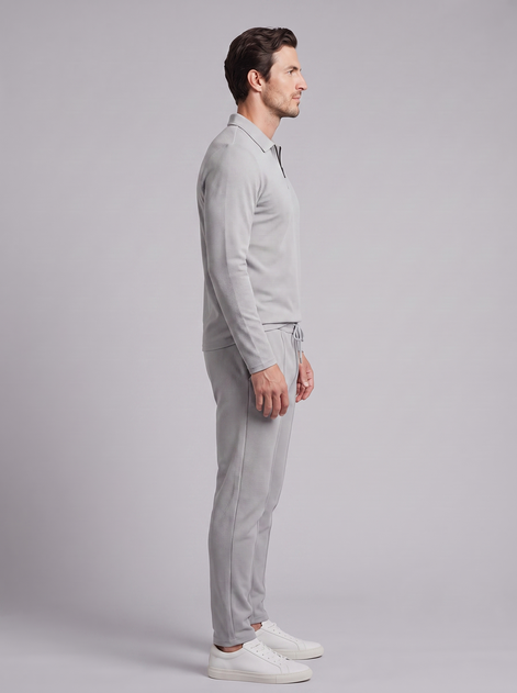 Herren Trainingsanzug-Set mit Waffelstrick und Quarter-Zip
