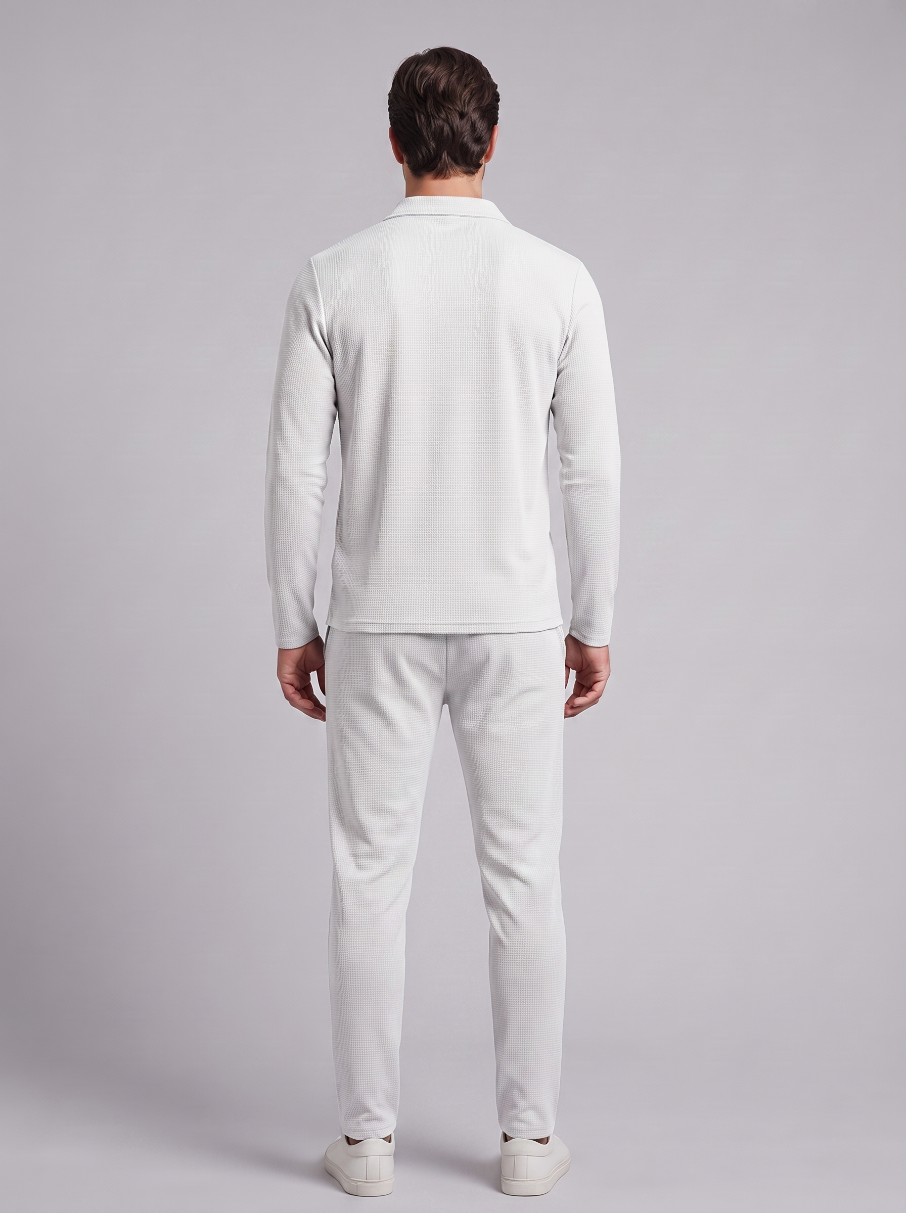 Herren Trainingsanzug-Set mit Waffelstrick und Quarter-Zip