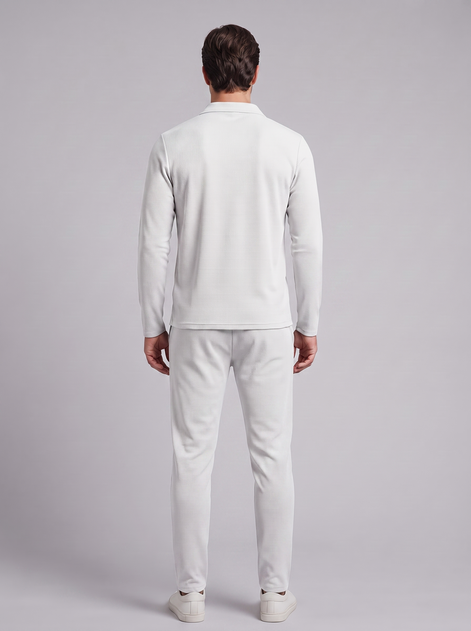 Herren Trainingsanzug-Set mit Waffelstrick und Quarter-Zip