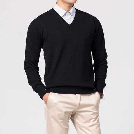 Herren V-Ausschnitt Pullover Klassisch Gestrickt