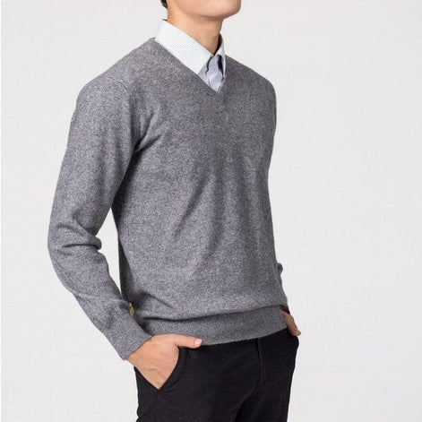 Herren V-Ausschnitt Pullover Klassisch Gestrickt