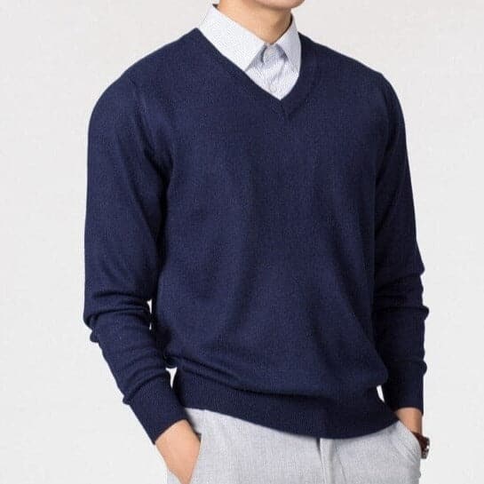 Herren V-Ausschnitt Pullover Klassisch Gestrickt