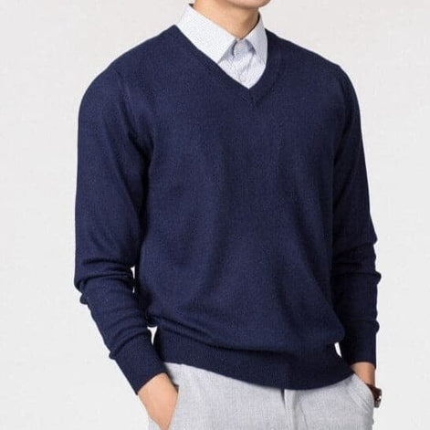 Herren V-Ausschnitt Pullover Klassisch Gestrickt