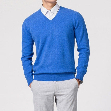 Herren V-Ausschnitt Pullover Klassisch Gestrickt