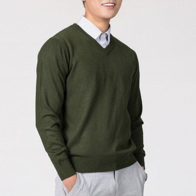 Herren V-Ausschnitt Pullover Klassisch Gestrickt