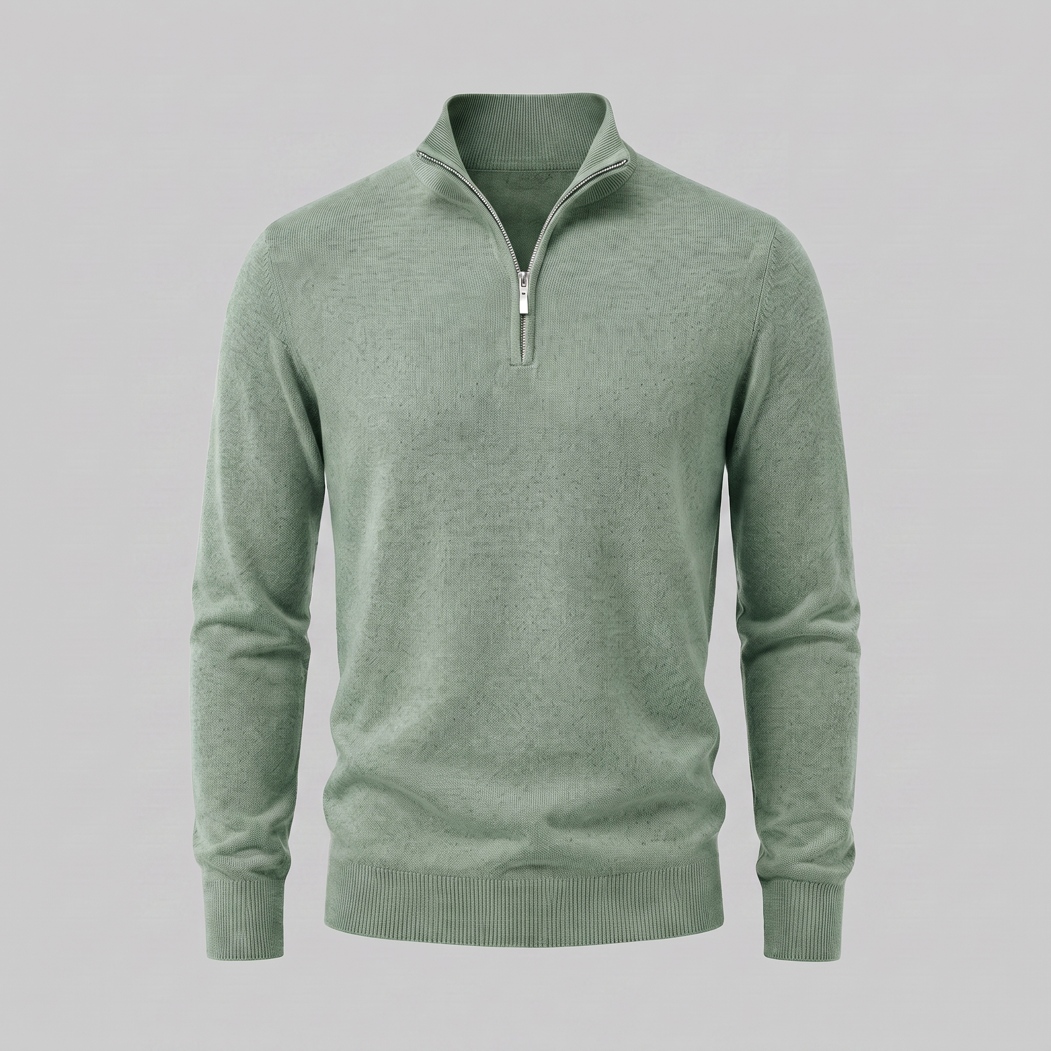 Herren V-Ausschnitt-Pullover mit Reissverschluss-Detail