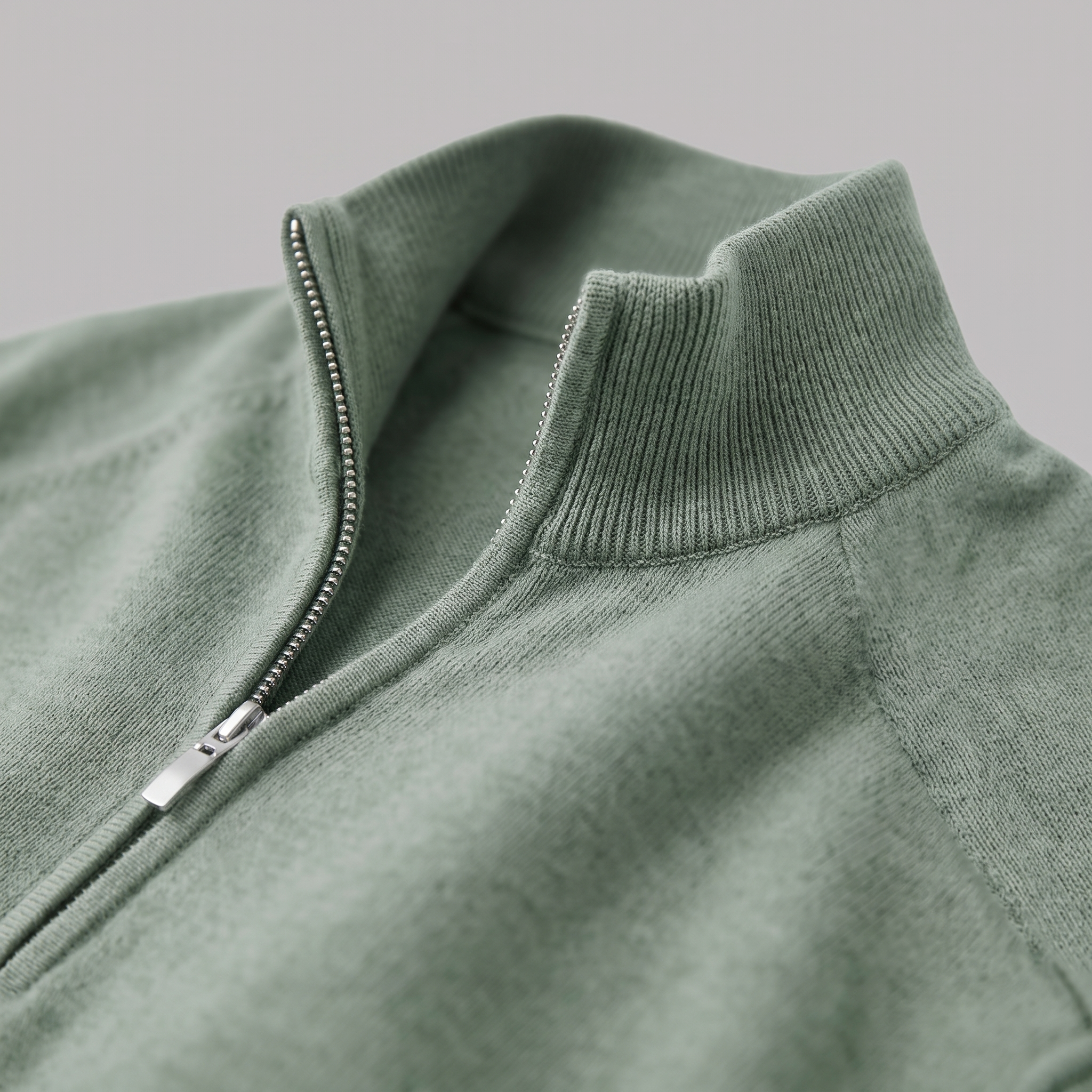 Herren V-Ausschnitt-Pullover mit Reissverschluss-Detail
