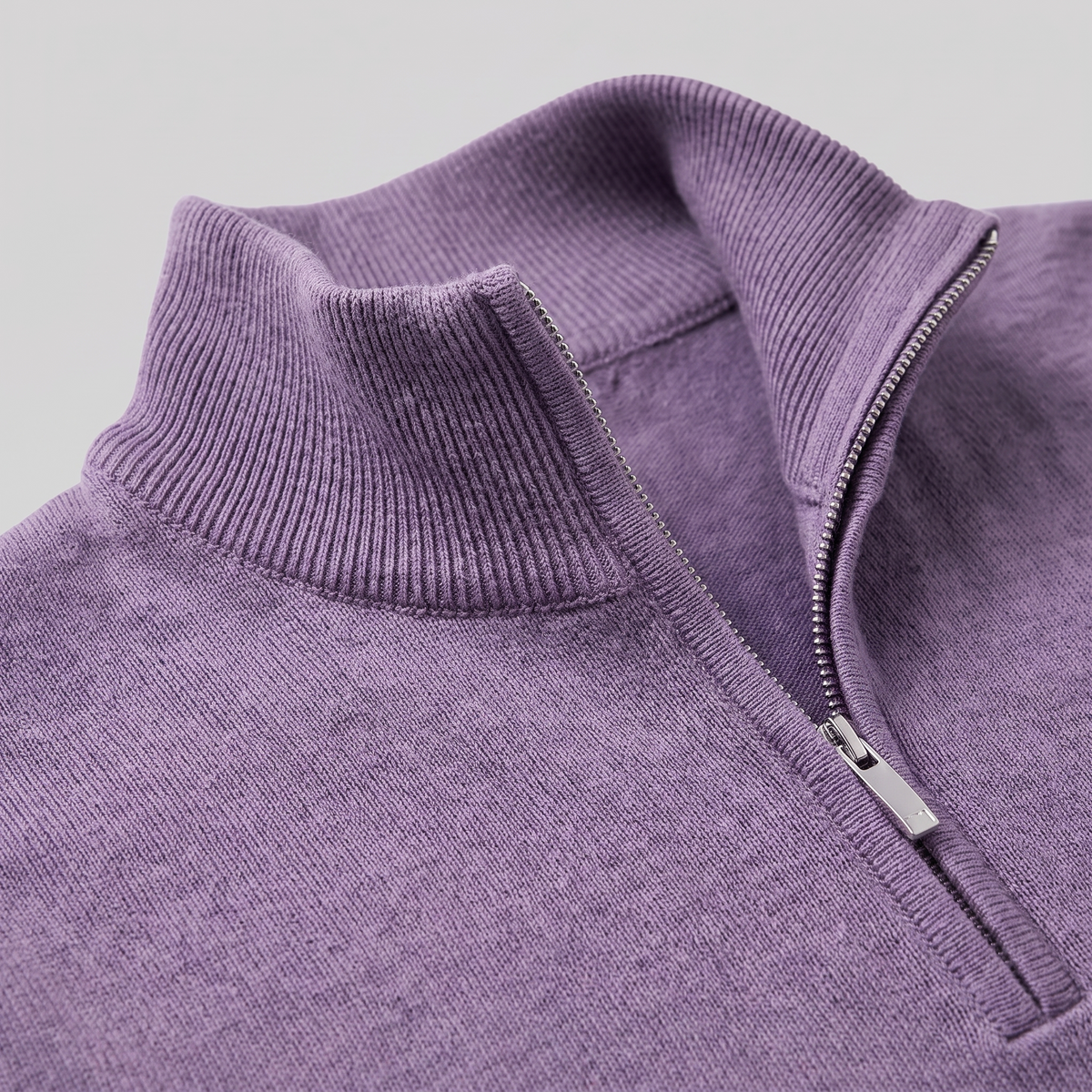 Herren V-Ausschnitt-Pullover mit Reissverschluss-Detail