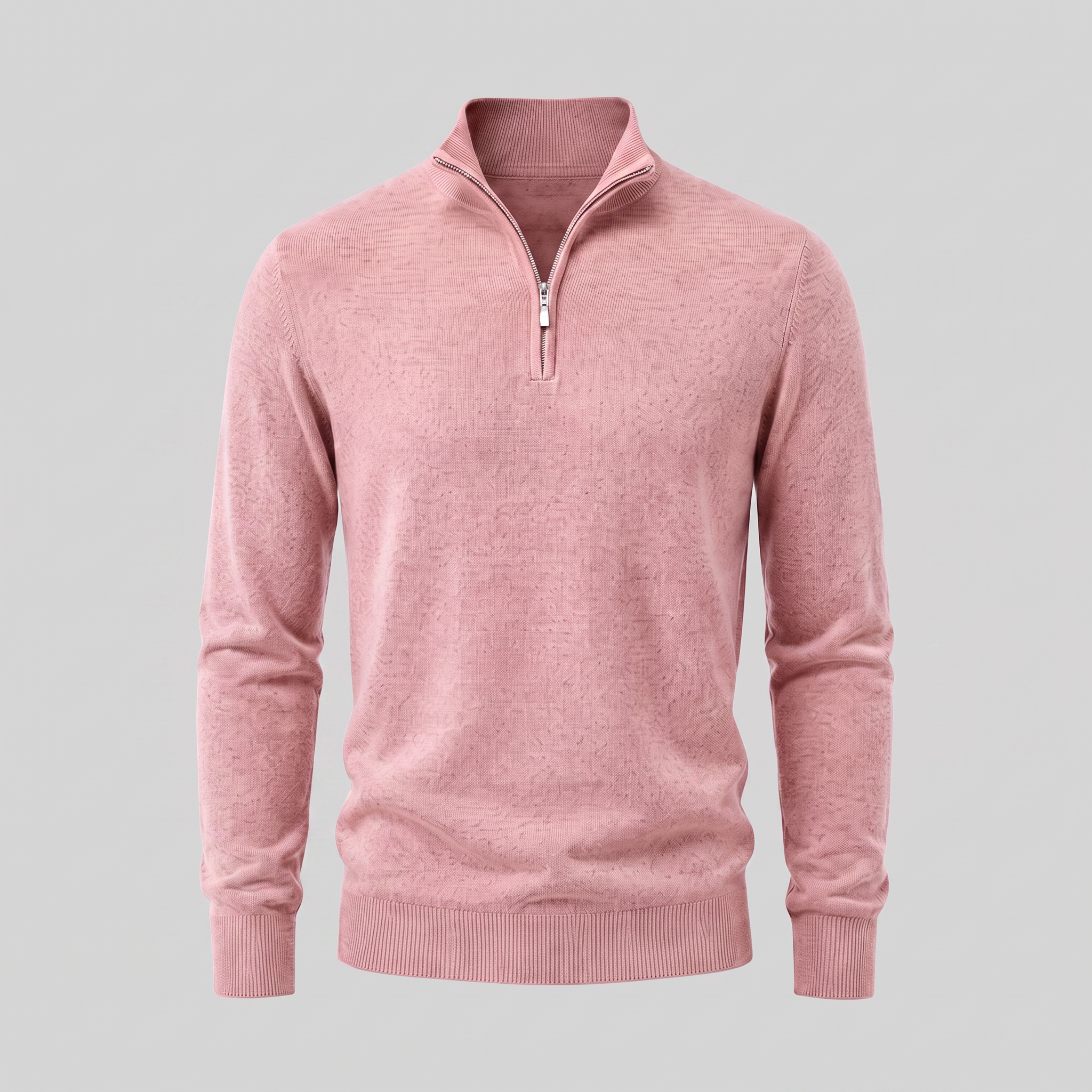 Herren V-Ausschnitt-Pullover mit Reissverschluss-Detail