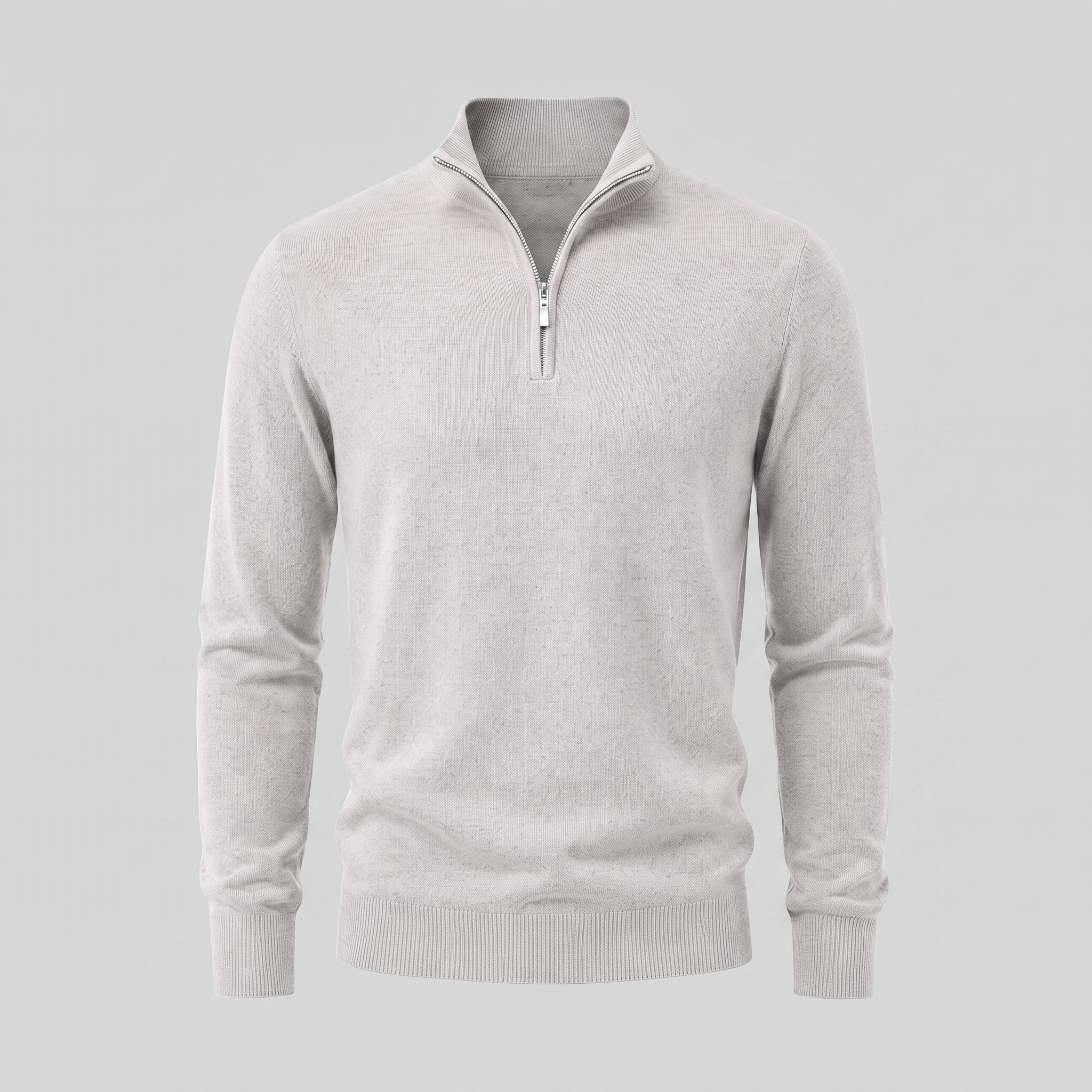 Herren V-Ausschnitt-Pullover mit Reissverschluss-Detail
