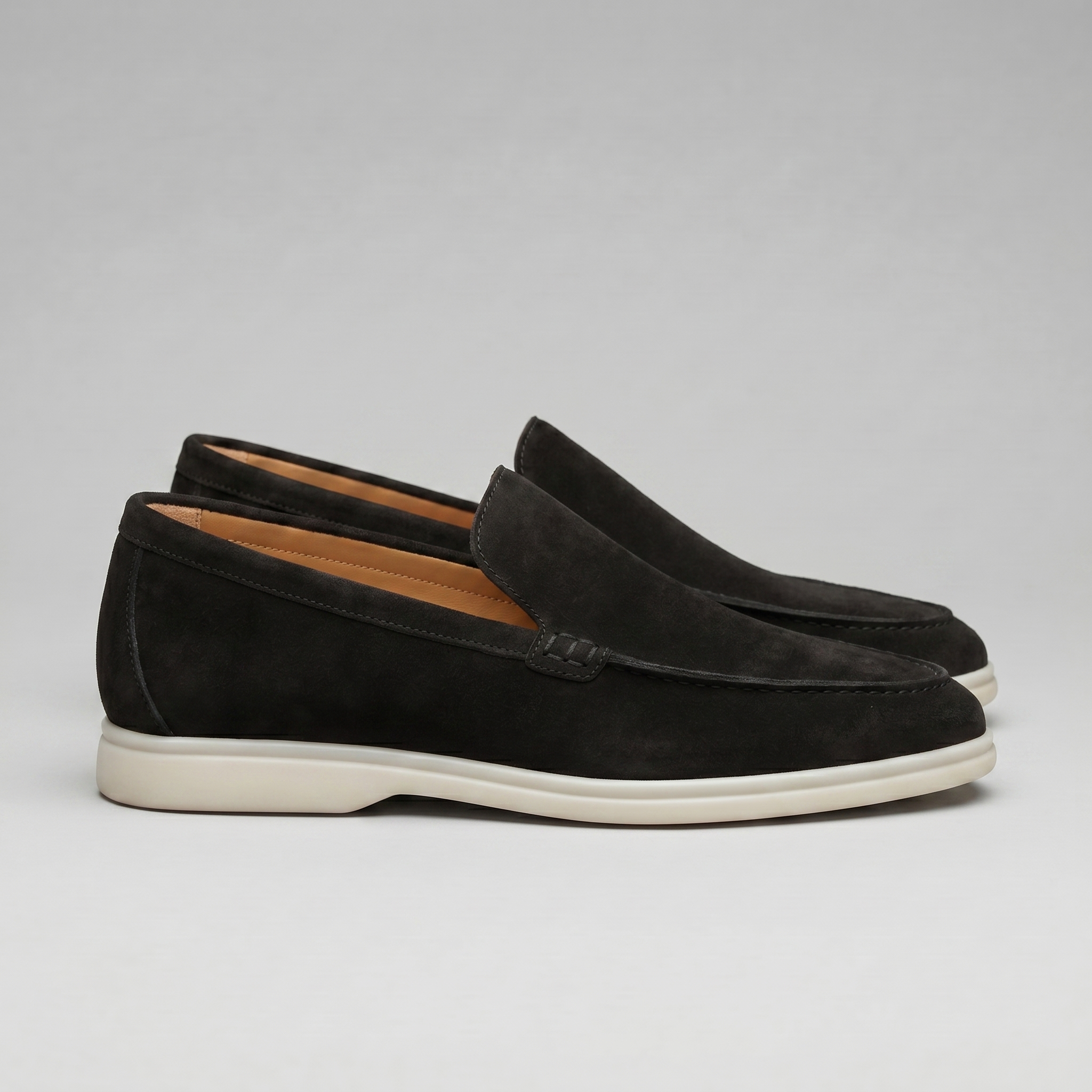 Herren Veloursleder Schwarze Loafer