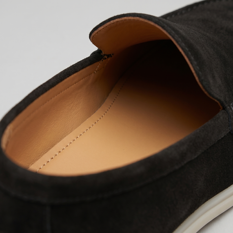 Herren Veloursleder Schwarze Loafer