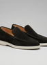 Herren Veloursleder Schwarze Loafer