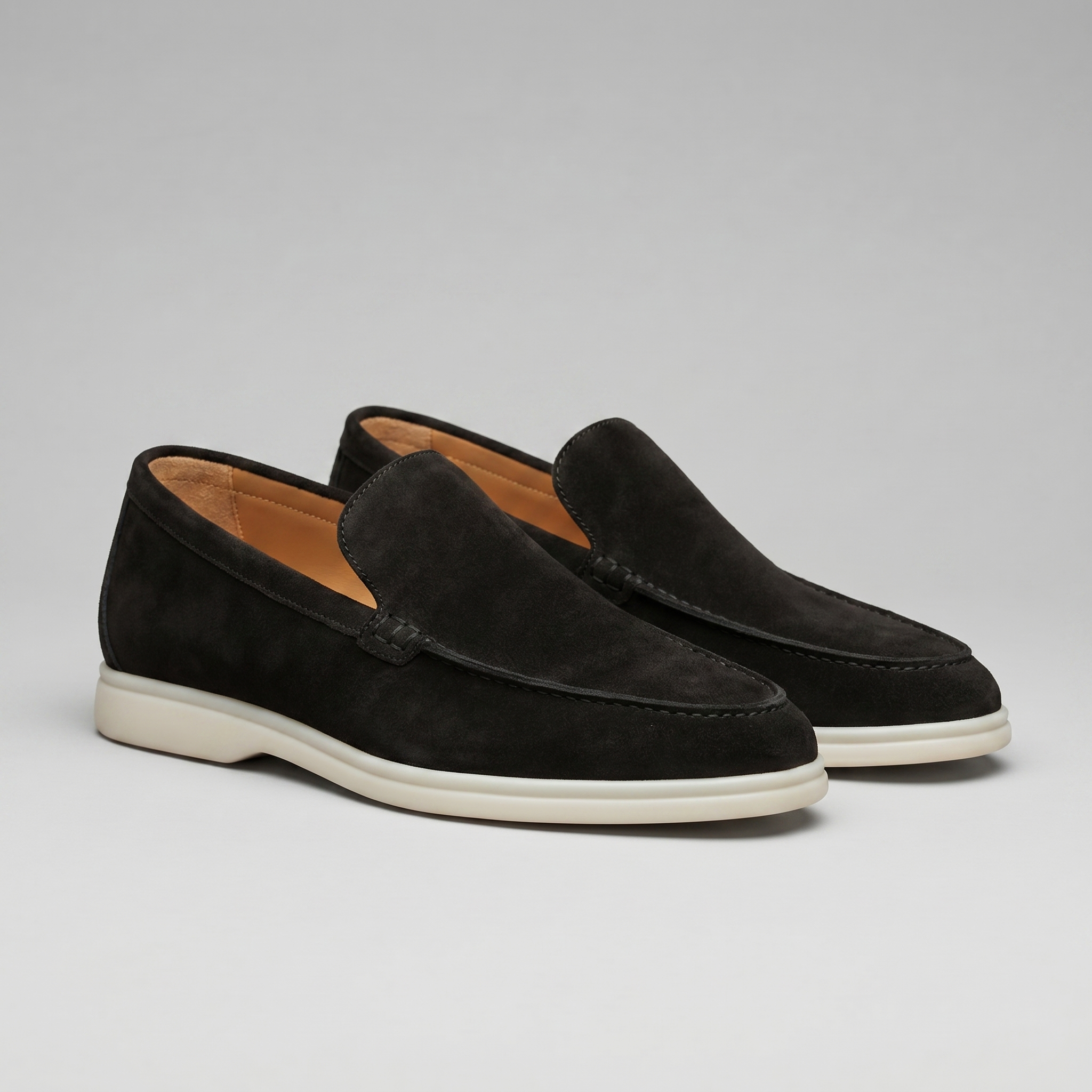 Herren Veloursleder Schwarze Loafer