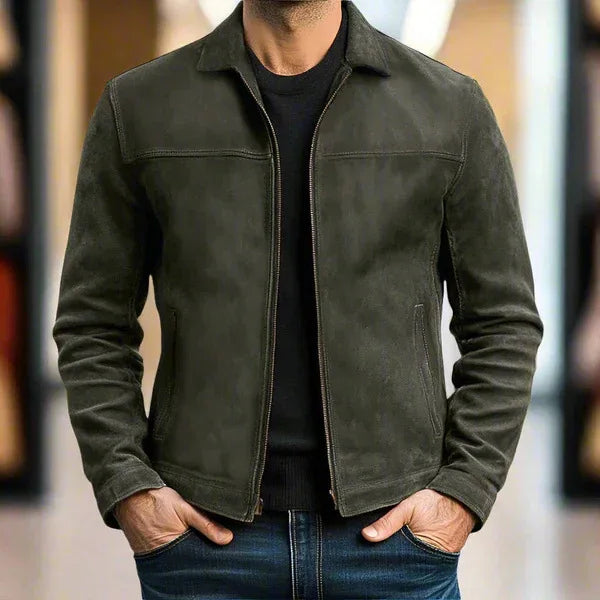 Herren Vintage Fliegerjacke mit Reißverschluss für Freizeit