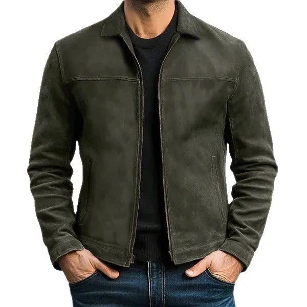 Herren Vintage Fliegerjacke mit Reißverschluss für Freizeit