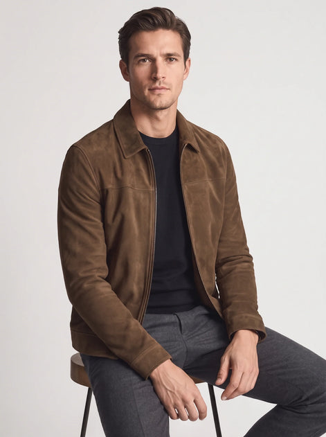 Herren Vintage Fliegerjacke mit Reißverschluss für Freizeit