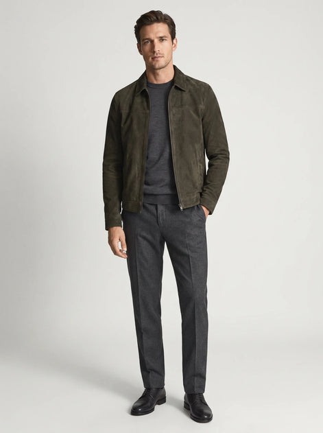 Herren Vintage Fliegerjacke mit Reißverschluss für Freizeit