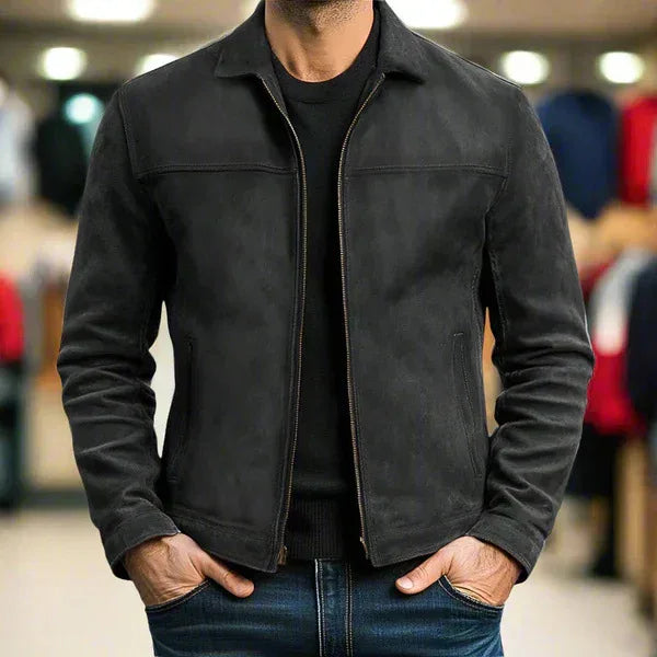 Herren Vintage Fliegerjacke mit Reißverschluss für Freizeit