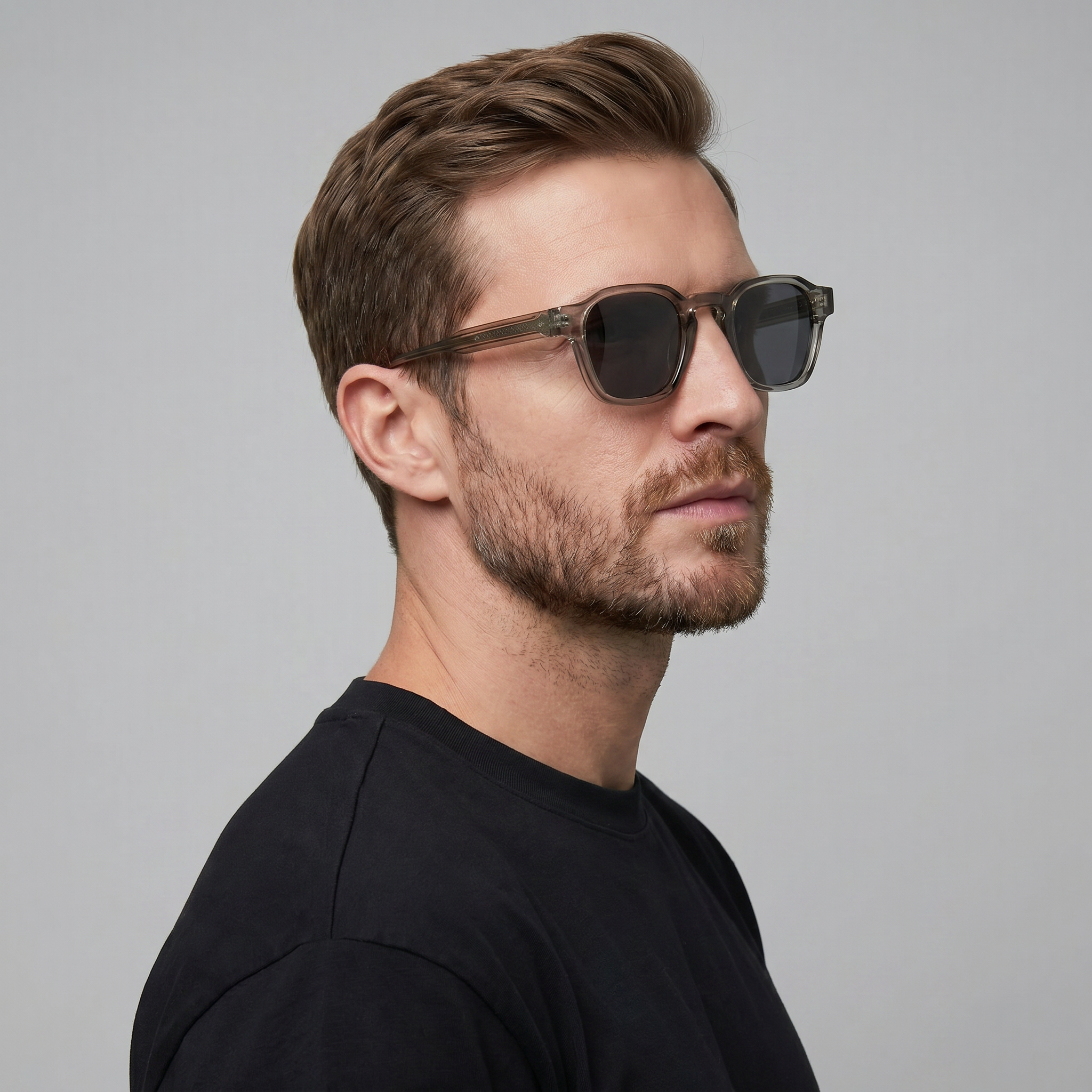 Herren Vintage Quadratische Sonnenbrillen Mit Dunklen Gläsern