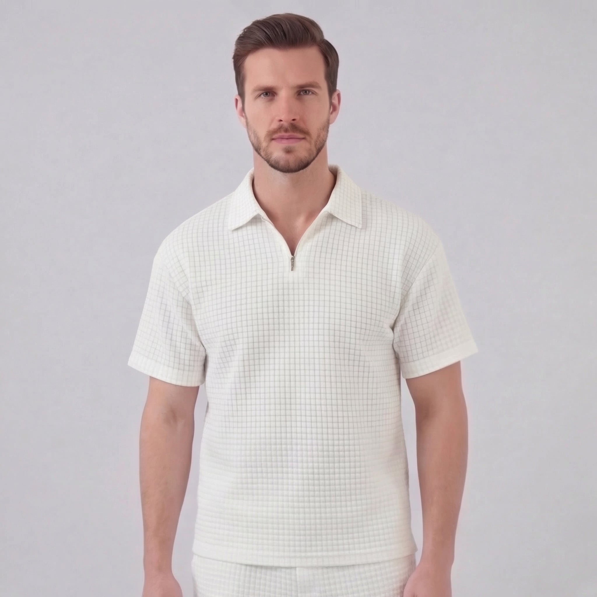 Herren Waffelstrick Kurzes Outfit Sommer Set