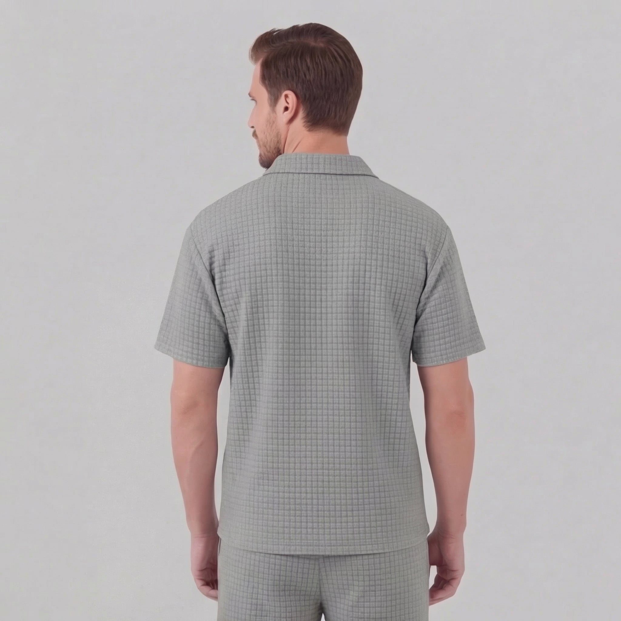 Herren Waffelstrick Kurzes Outfit Sommer Set
