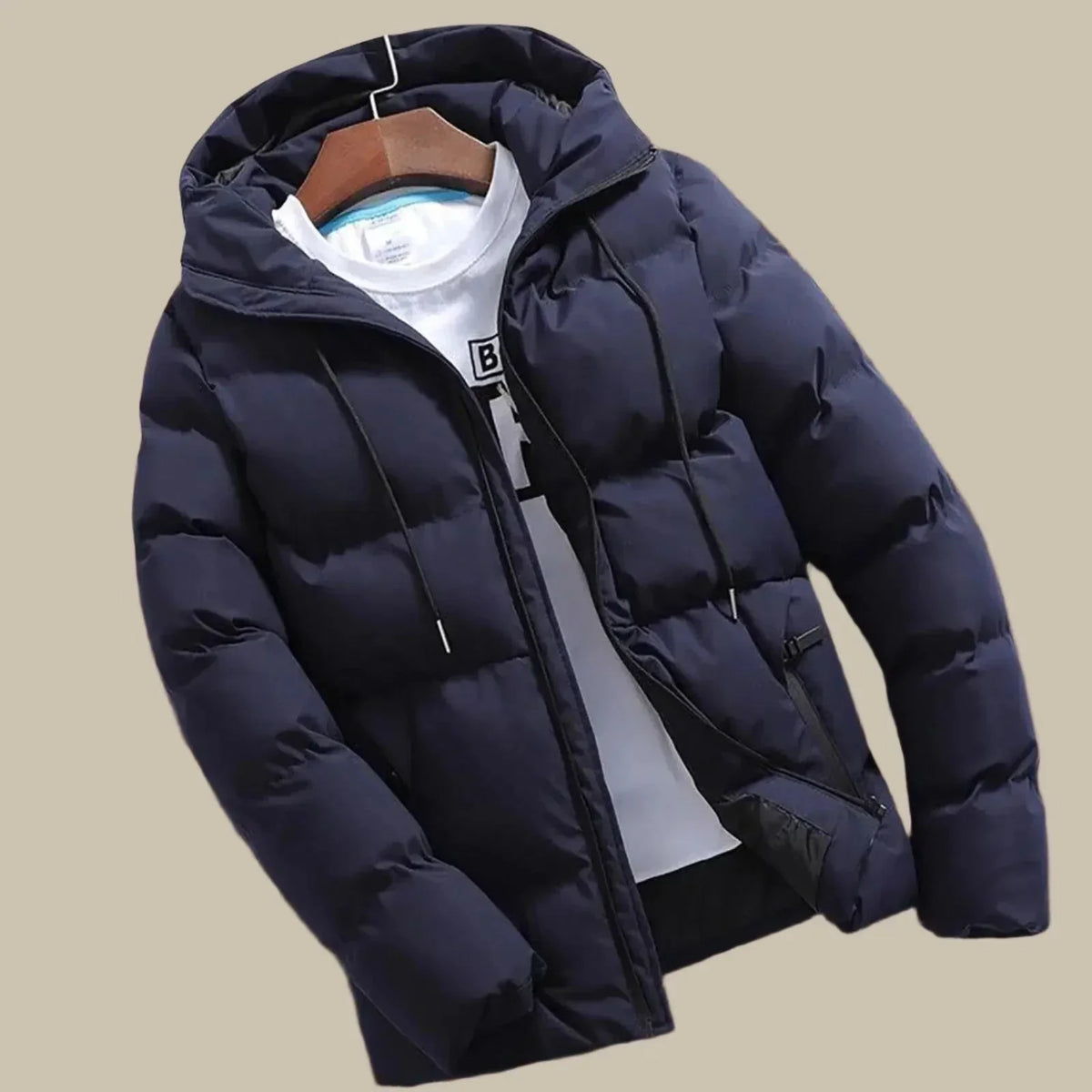 Herren Wasserdichte Steppjacke mit Kapuze