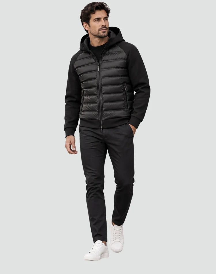 Herren Wattierte Winterjacke mit Kapuze für kalte Tage