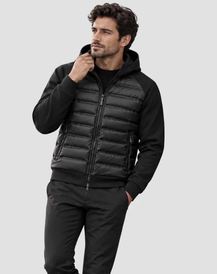 Herren Wattierte Winterjacke mit Kapuze für kalte Tage