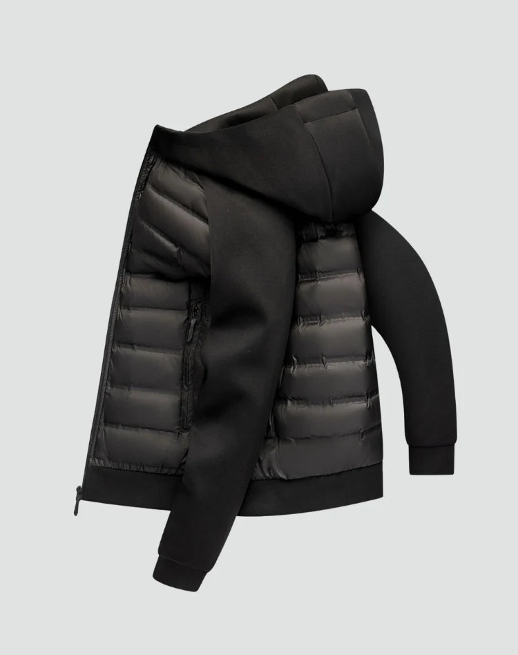 Herren Wattierte Winterjacke mit Kapuze für kalte Tage