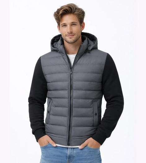 Herren Wattierte Winterjacke mit Kapuze für kalte Tage