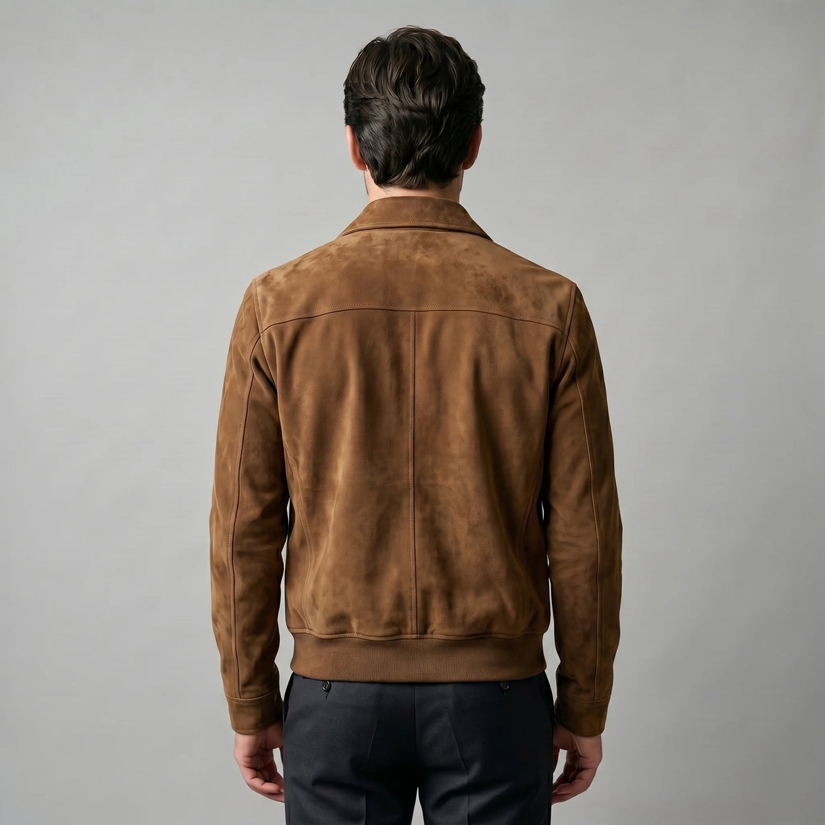 Herren Wildleder Bomberjacke im Harrington-Stil