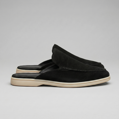Herren Wildleder Loafer Mules ohne Fersenriemen