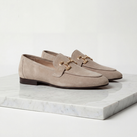 Herren Wildleder Loafers Mit Horsebit Detail