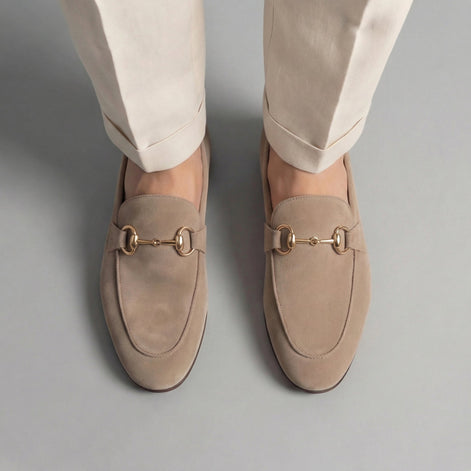 Herren Wildleder Loafers Mit Horsebit Detail