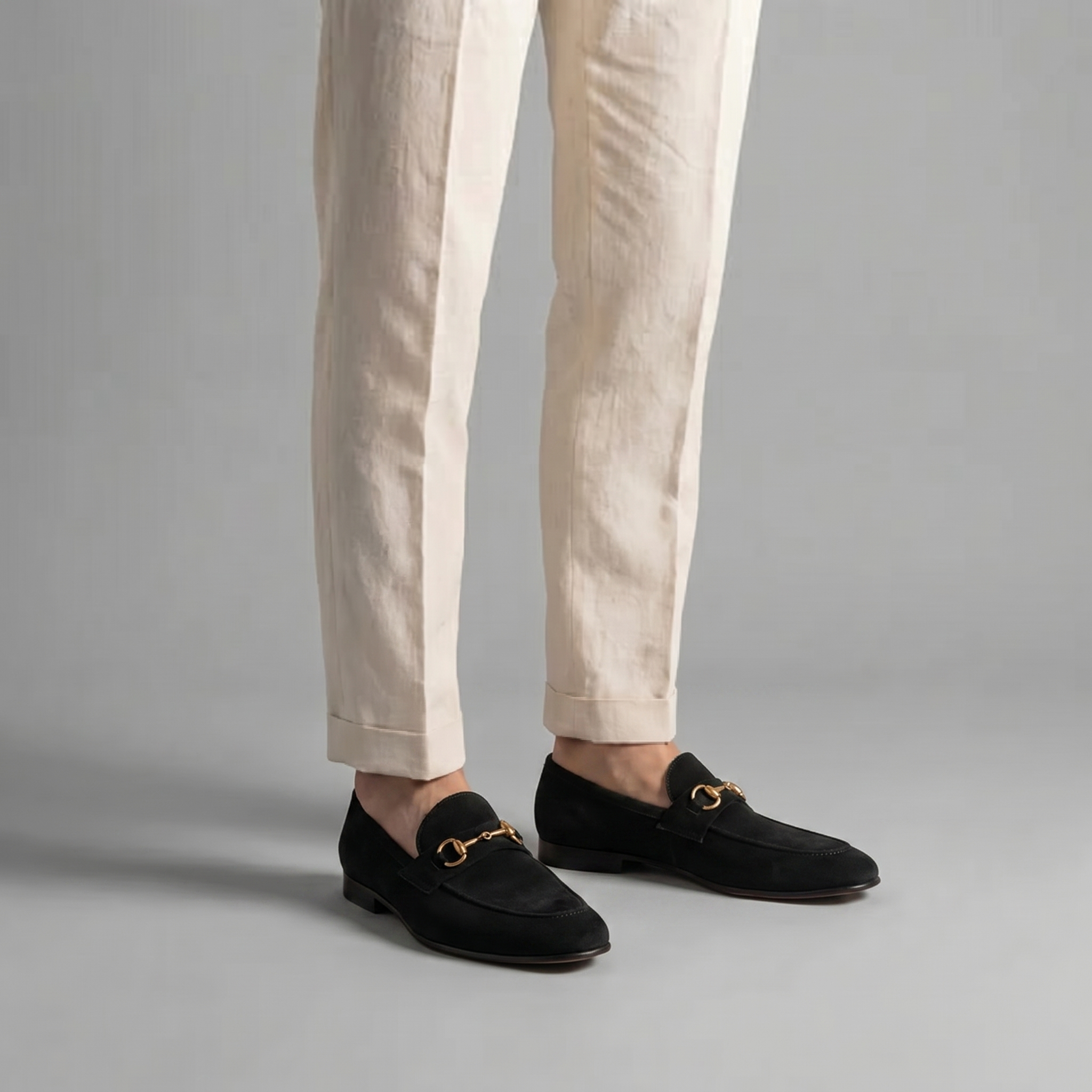 Herren Wildleder Loafers Mit Horsebit Detail