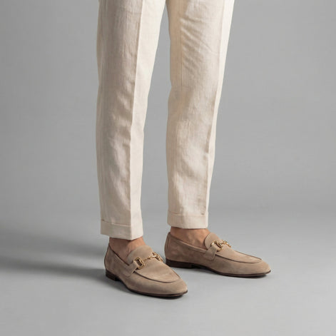 Herren Wildleder Loafers Mit Horsebit Detail