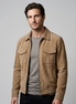 Herren Wildleder-Optik Jacke mit Flap-Taschen